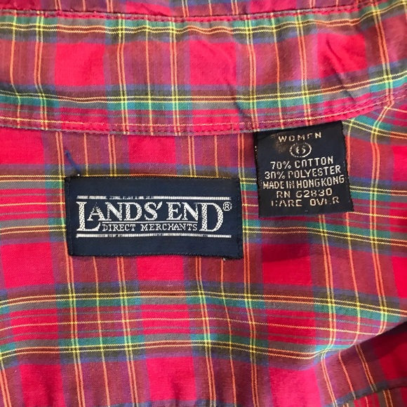 Lands End Plaid Shirt - Picture 6 of 8
